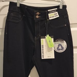 D.Jeans 14 NWT Women's High Waist Skinny Super Dark Rinse Recycled Stretch